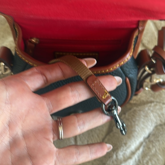 Dooney & Bourke Black and Tan Leather Crossbody - Picture 4 of 6